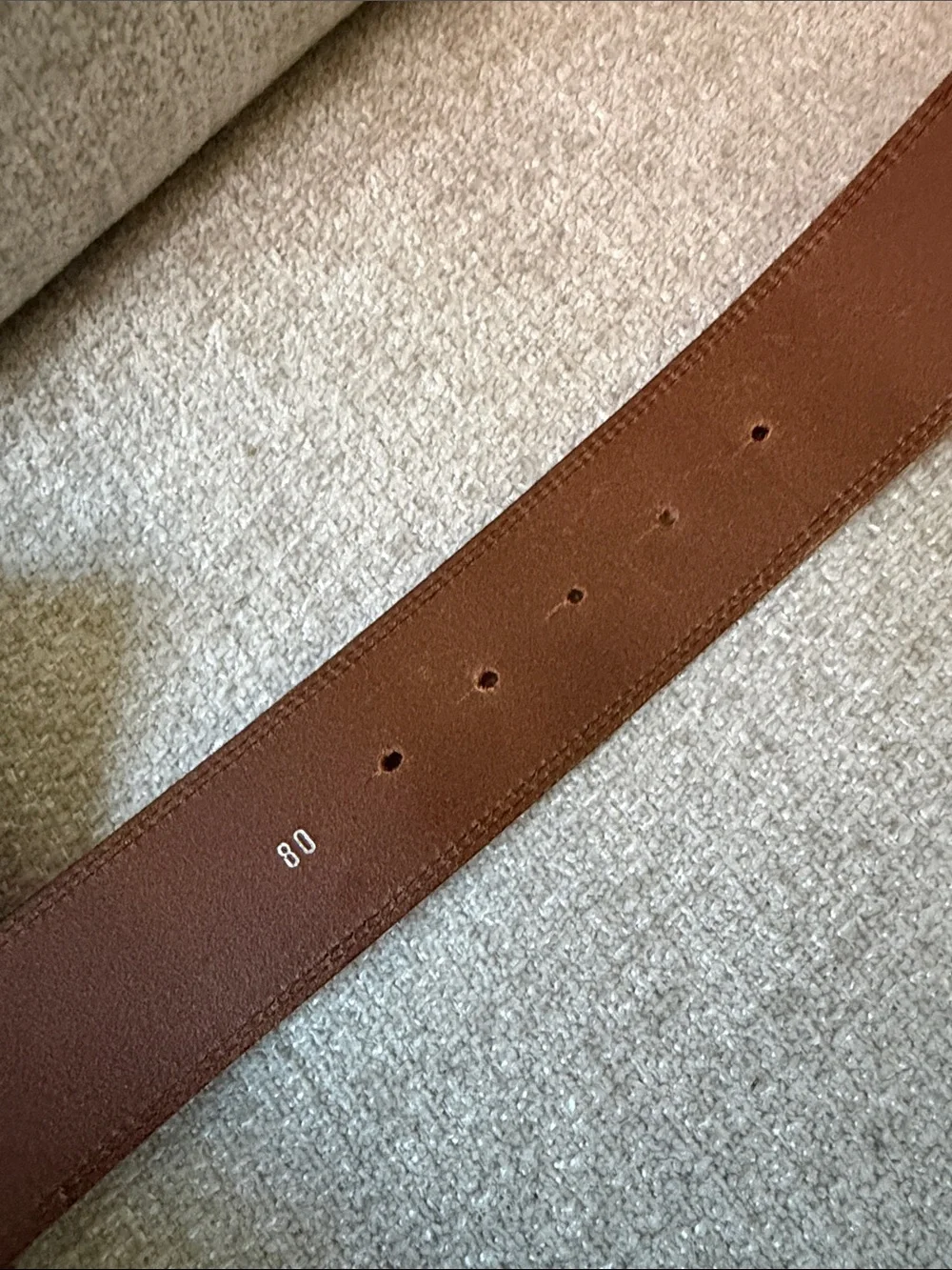 Y2K Moschino Brown Leather Belt with Silver Logo Buckle